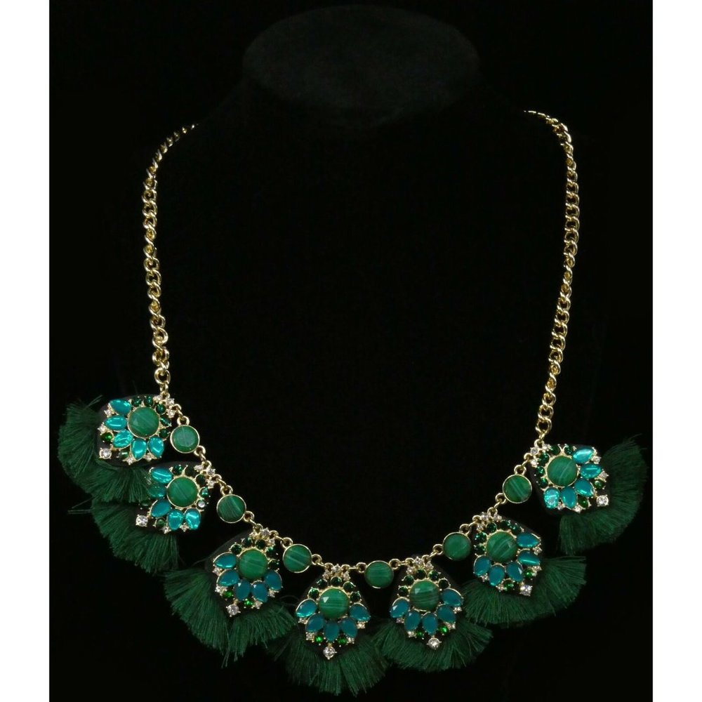 Embrace Elegance with the NEW INC Gold-Tone Stone & Tassel Statement Necklace - Picture 4 of 4